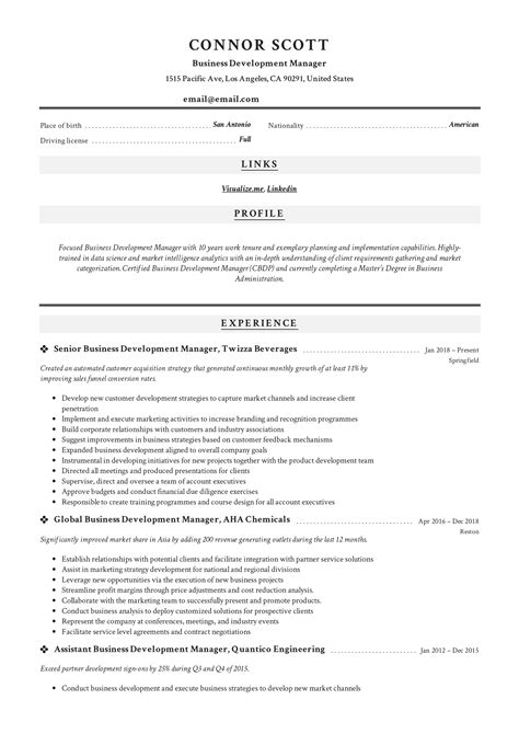 Business Development Manager Resume & Guide | 2023