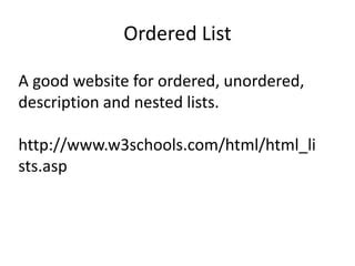 ordered lists pptx