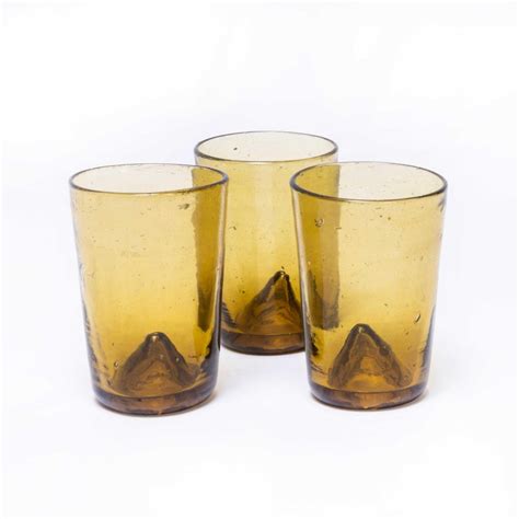 Moroccan Mouth Blown Ochre Fine Tumbler For Sale At 1stdibs