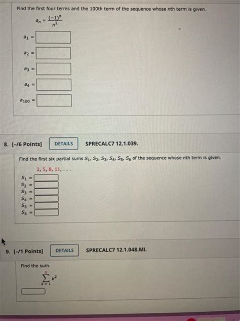 Solved Find The First Four Terms And The 100th Term Of The