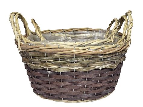 Cos Oval Rattan Toarta Pentru Aranjamente Florale Set Buc