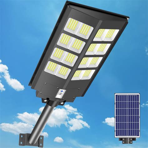 Voojoy W Solar Street Lights Outdoor Dusk To Dawn Lumens