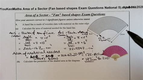 Area Of A Sector Length Of Arc And Perimeter Of Fan Based Shapes Exam