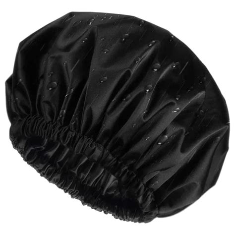 Double Layer Bonnet Waterproof Adjustable Reusable Women Satin Lined