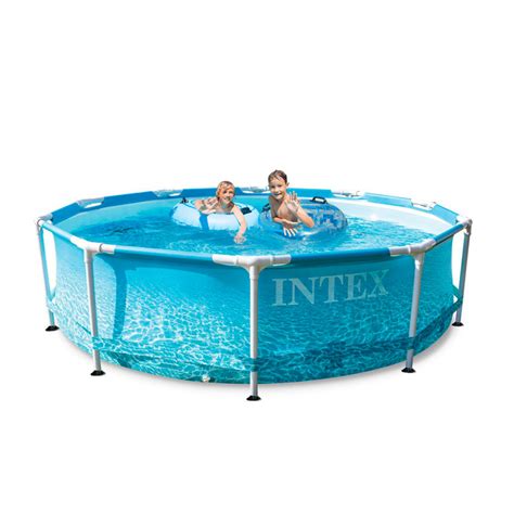 Intex Beachside Metal Frame X Cm Rund Fritst Ende Ramme Pool