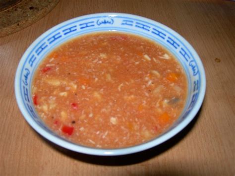 Pekingsuppe mit Hühnerbrustfilet und Hühnerfond Rezept mit Bild