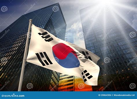 Composite Image Of South Korea National Flag Stock Illustration