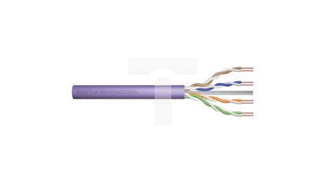 Kabel Teleinformatyczny U UTP Kat 6 4x2xAWG23 LSOH Drut Fioletowy Dca