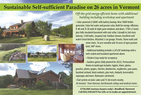 Vermont: Off-Grid, Energy-efficient Home for Sale – Green Energy Times