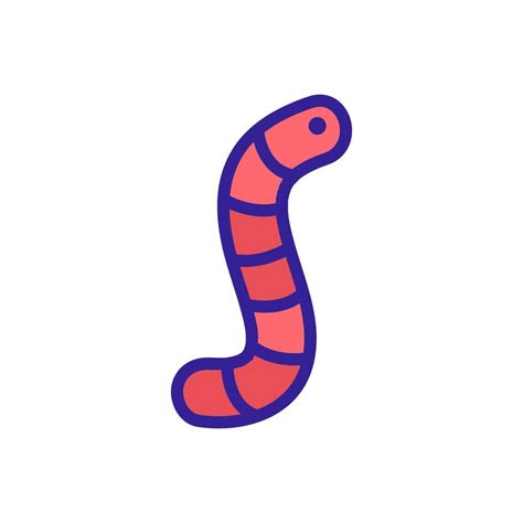 Worm Icon Vector Isolated Contour Symbol Illustration Vector