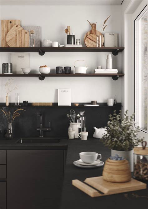 Dark And Moody Kitchen Inspiration With The Raddest Open Shelving