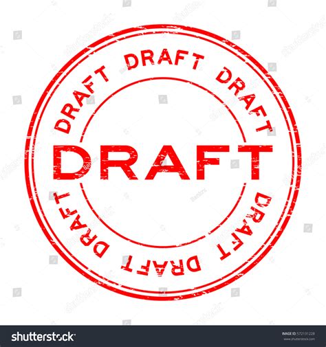 Grunge Draft Round Rubber Stamp On Stock Vector 572131228 Shutterstock