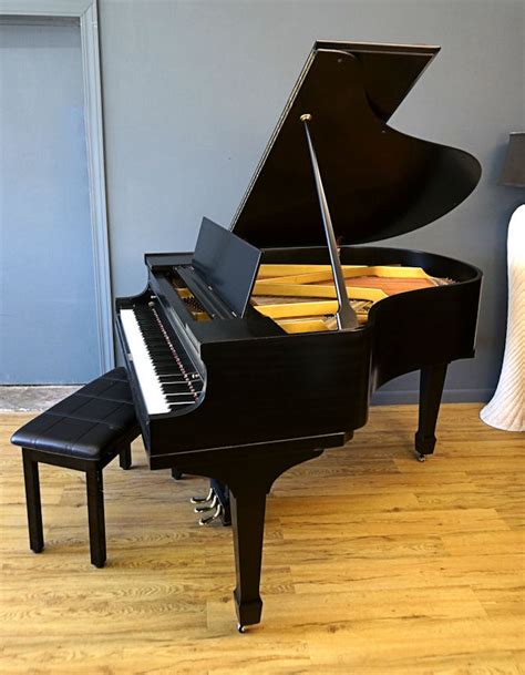 Baby Grand Piano Ebony Black, New Matching Bench - Cameron Piano