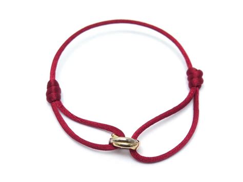 Cartier Trinity De Cartier Three Tone 18k Gold Red Adjustable Cord