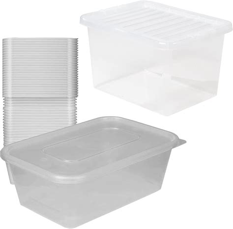 JMS We Create Smile Set Of 2 1 X 25L Crystal Clear Plastic Storage