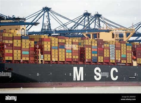 The World S Largest Cargo Ship MSC Loreto Prepares To Leave The Port