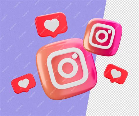 Premium PSD | Social media instagram icon element 3d render