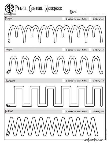 Pencil Control Workbook The Crafty Classroom