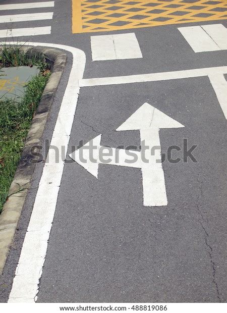 Arrow Signs Road Markings On Street Stock Photo 488819086 Shutterstock