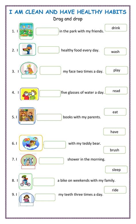 Cleanliness And Healthy Habits Worksheet Idiomas Ingles