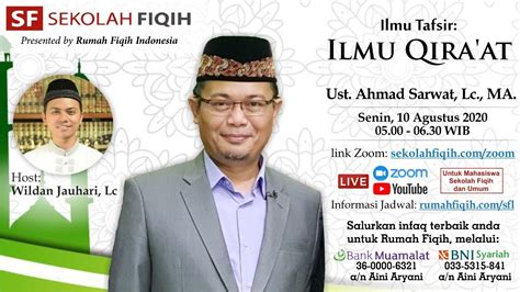 Ilmu Qiraat Ustadz Ahmad Sarwat Lc MA YouTube