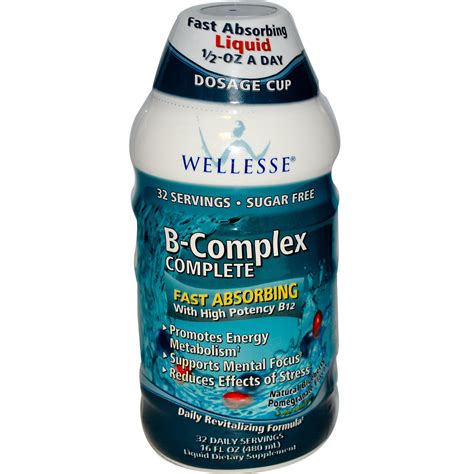 Wellesse Premium Liquid Supplements B Complex Complete Blueberry