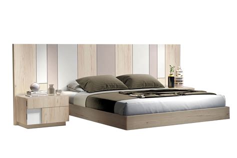 Lit De Chambre Adulte En Bois Naturel Avec Chevets Design Int Gr S