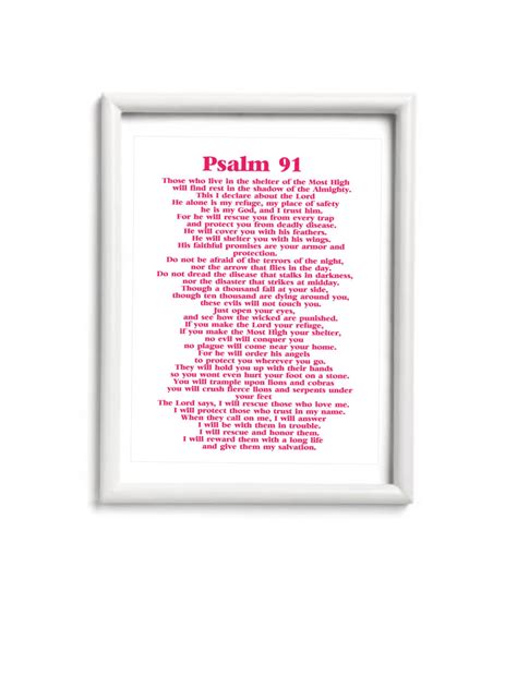 Psalm Prayer Card Psalm Poster Mini Bible Prayer Card Etsy