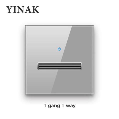 Interrupteur Gang Way Yinka Verre Tremp Gris Panneau Lumineux