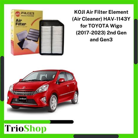 Koji Air Filter Element Air Cleaner Hav Y For Toyota Wigo