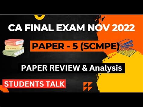 CA Final SCMPE Paper Review Analysis CA Exam Update CA Exam NOV