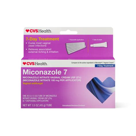 Cvs Health Miconazole 7 Day Vaginal Treatment Cream 1 59 Oz Generic Monistat 7