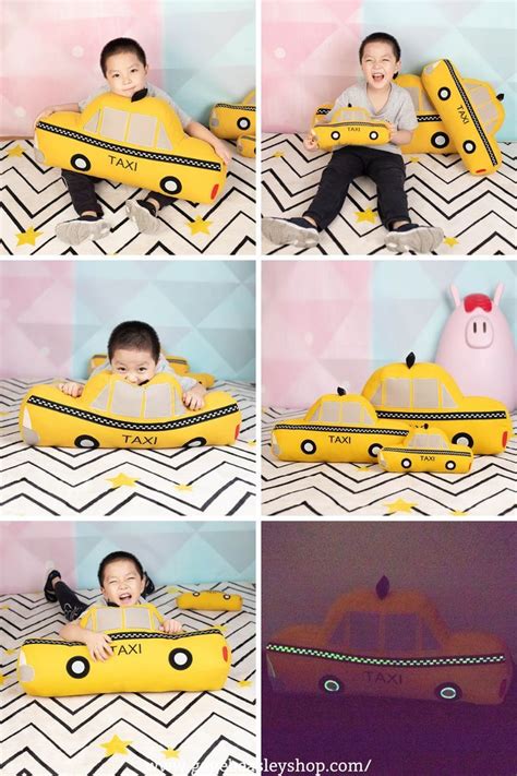 Yellow Taxi Pillow Soft Stuffed Plush Toy Yellow Taxi Cute Cushions