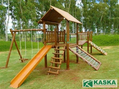 Playground De Madeira Kaska Playgrounds De Eucalipto Tratado