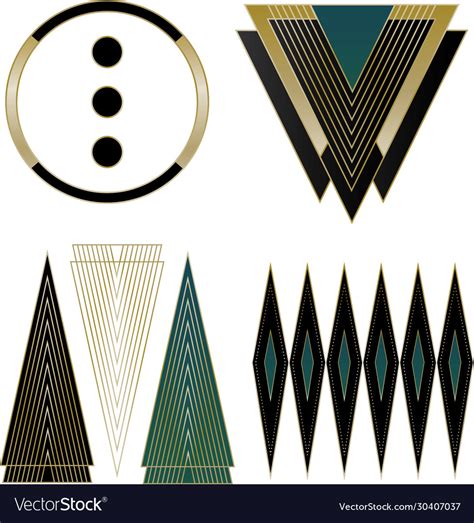 Art deco logos and design elements Royalty Free Vector Image