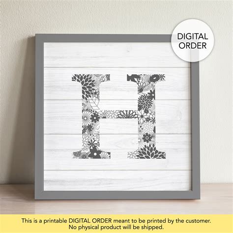 Letter H Wall Decor Letter H for Wall Printable Letter H - Etsy Israel