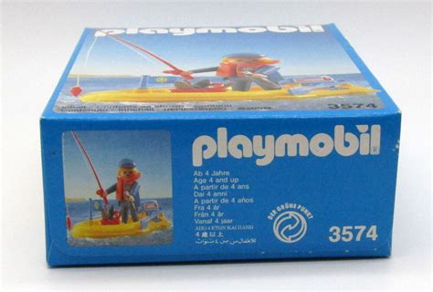 New Vintage Sealed 1991 Playmobil 3574 Fisherman With Boat Made In