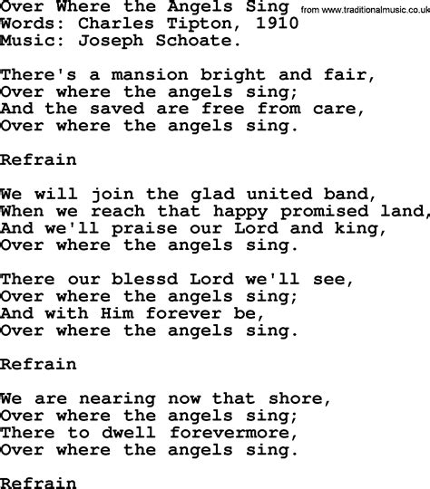 Hymns And Songs About Heaven Over Where The Angels Sing Lyrics And Pdf