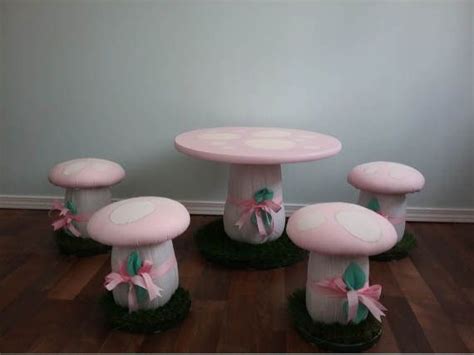 Mushroom Woodland Theme Childrens Stools And Table Enchant Your Childs