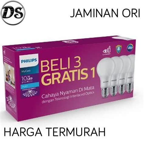 Jual Lampu Led Bulb Bohlam Philips Paket Watt Mycare Pack W