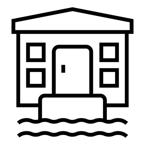 Beach Villa Icon Outline Vector Luxury Cottage 14981935 Vector Art At