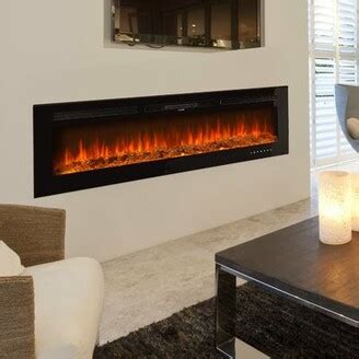 Symple Stuff Wall Mounted Electric Fireplace Recessed Low Noise