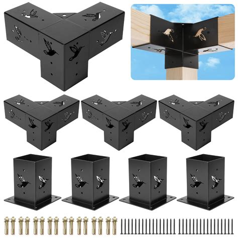 Buy WICHEMI Pergola Kit Bracket 4x4 Pergola Bracket With 3 Way Right