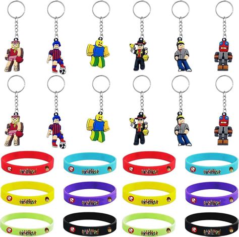 Fisapbxc Roblox Keychains And Silicone Bracelets Roblox Themed Party