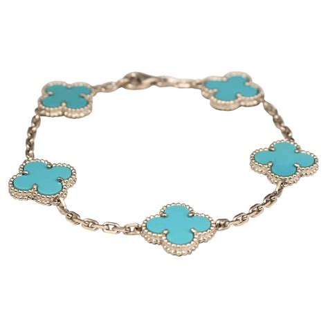 Van Cleef and Arpels Alhambra Mother of Pearl Gold 5 Motif Bracelet at ...