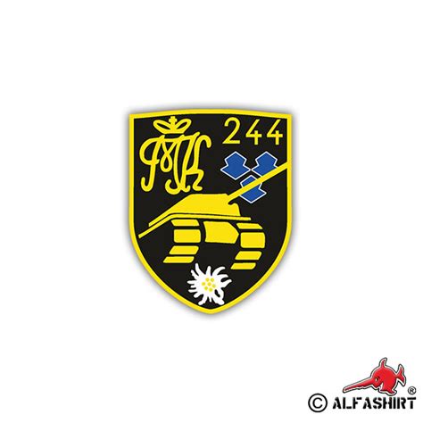 Aufkleber Sticker PzBtl 244 Panzerbataillon Wappen Abzeichen BW 7x6cm A1237