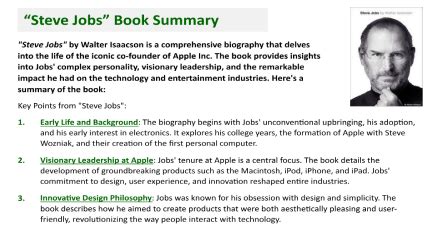 “Steve Jobs” Book Summary - IBA