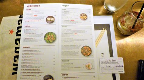 wagamama vegan menu - vegan food from my veggie travels