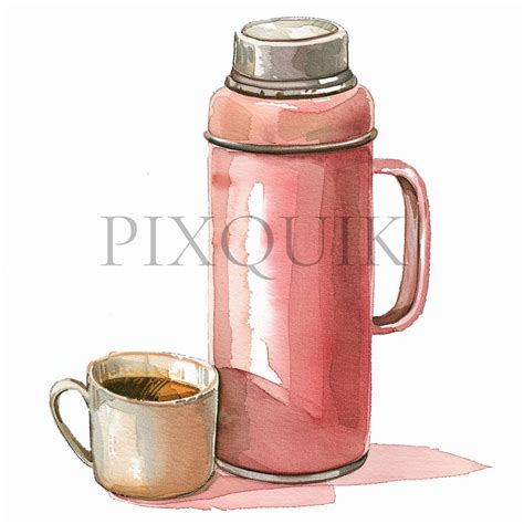 Watercolor Coffee Thermos Clipart 10 High Quality S Coffee Lover