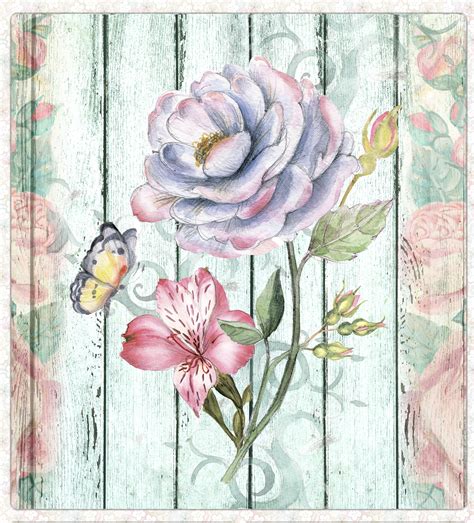 Pin By Mis Ideas Pintadas On Láminas Vintage Floral Art Leaf Stencil Decoupage Paper